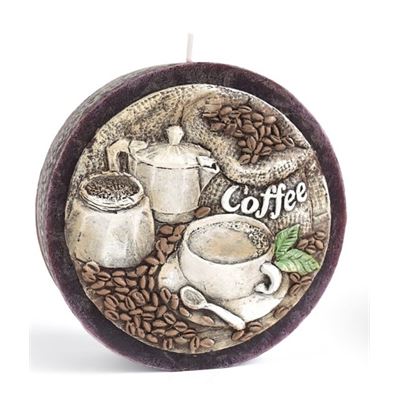 Sviečka Coffee kruh 14x4cm hnedý 550g                                           